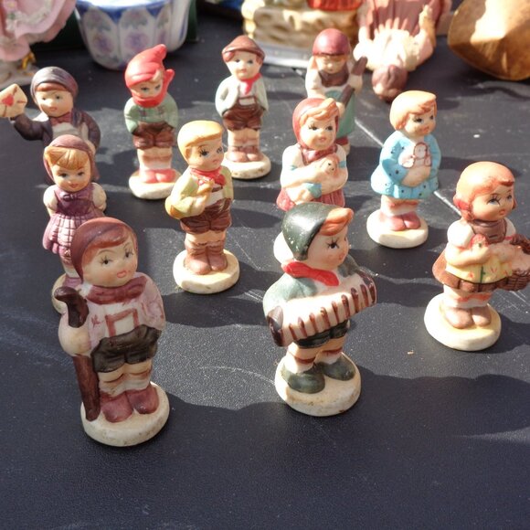German Porcelain Children Figurines Mini Set 11 - Picture 1 of 4